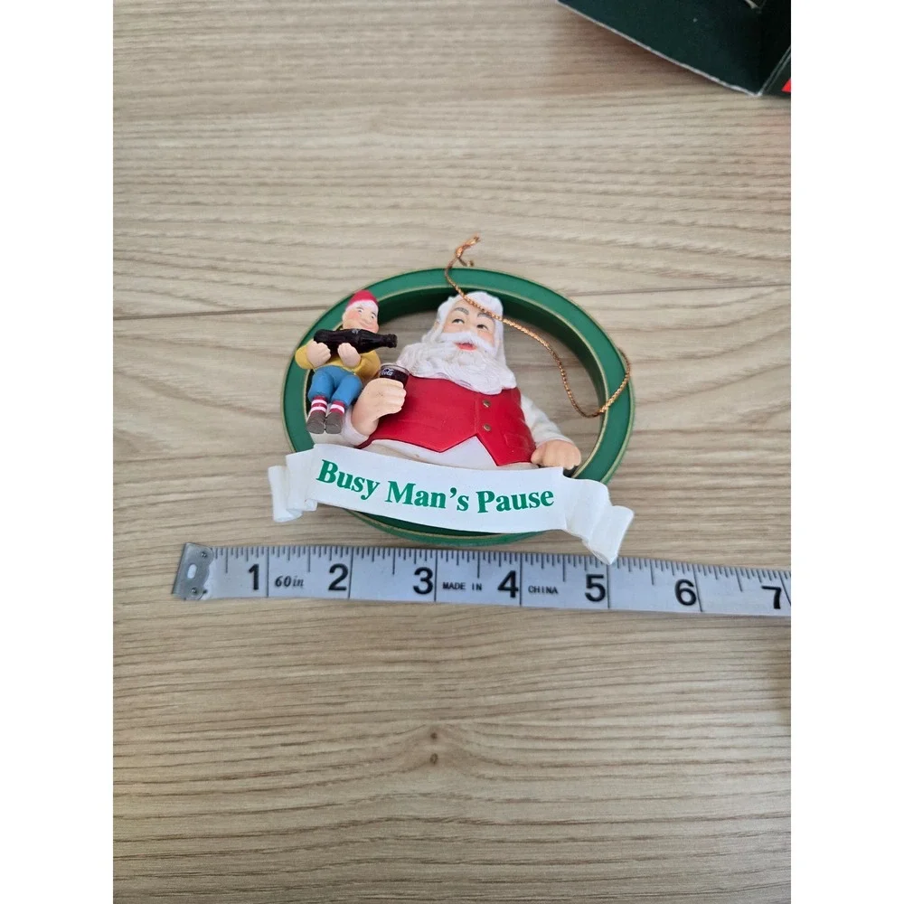 Coca-Cola Trim A Tree 1960 Busy Man's Pause Santa Ornament Haddon Sundblom